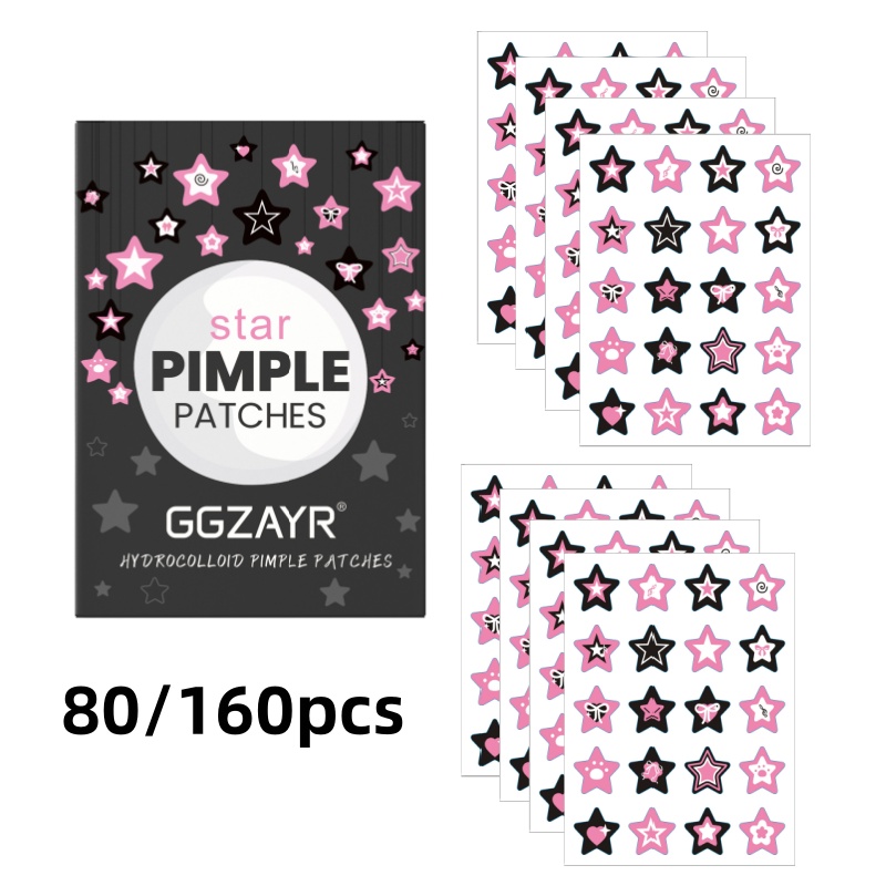 Skincare Moisturizer - 80/160pcs Star Acne Patch Set –