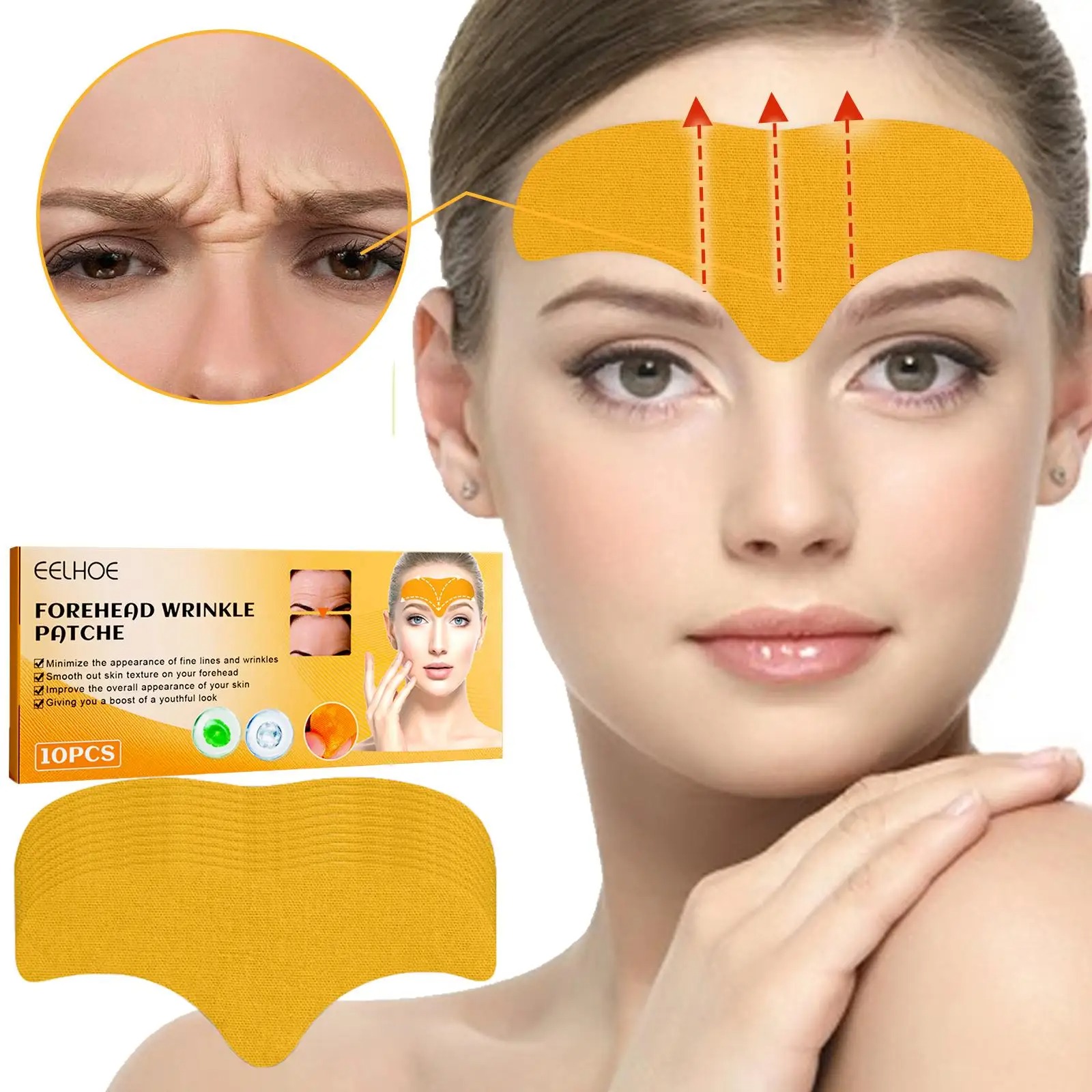 Skincare Glad2Glow - 10pcs/box Forehead Wrinkle Patch Lightening Forehead
