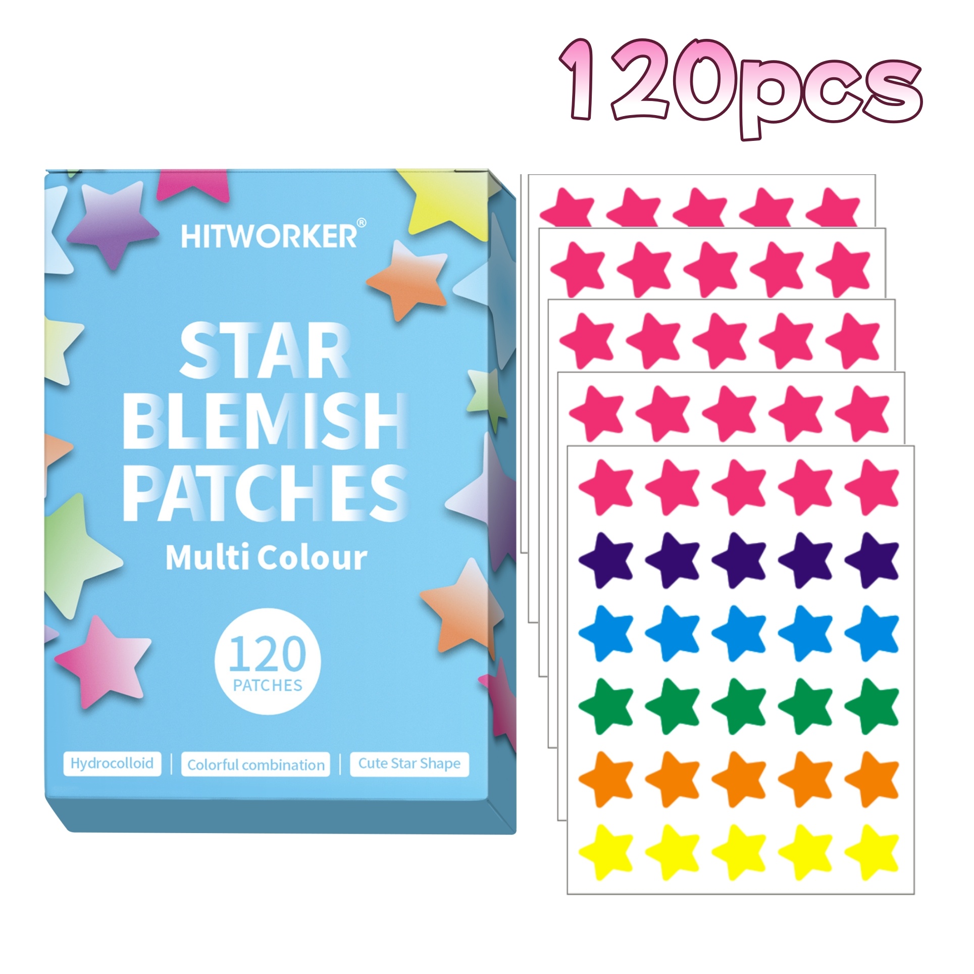 Skincare Moisturizer - 120pcs Salicylic Acid Acne Patches Colorful