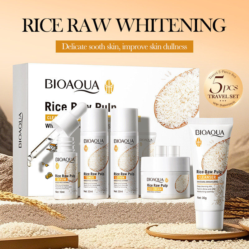 5pcs BIOAOUA Rice Raw Whitenin - Skincare Glad2Glow review and price