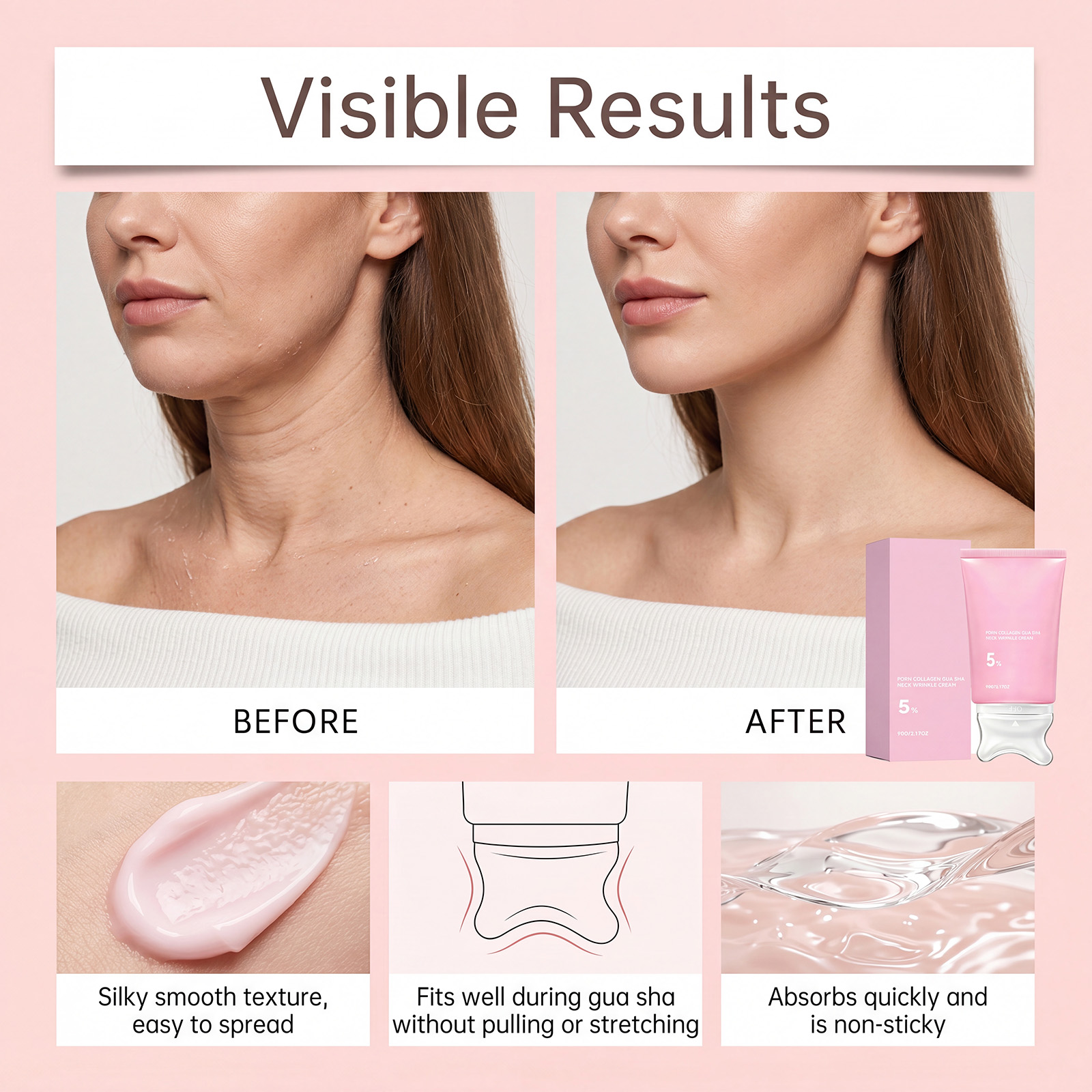 Collagen Neck Cream Massage Li - Skincare Glad2Glow review and price