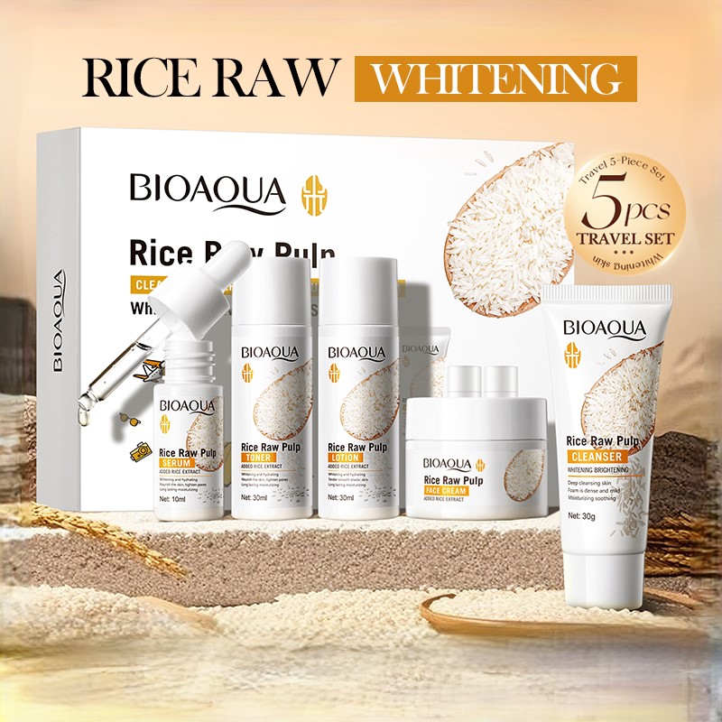 Rice Puree Skin Care Set & Soa - Skincare Glad2Glow review and price